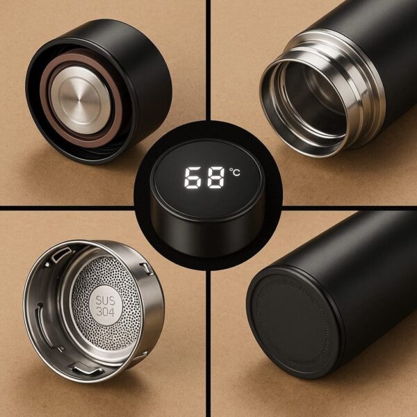 Smart Temperature Insulated Bottle – Black