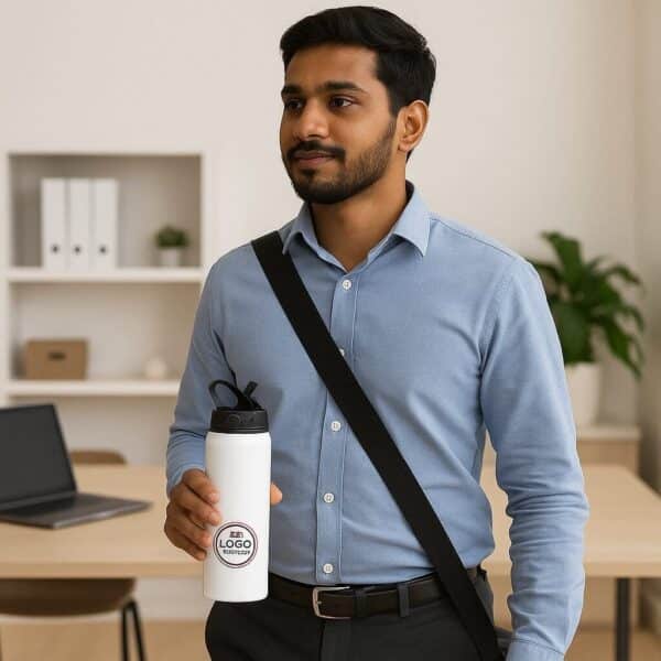 Steel Water Bottle [ Sipper B ] - White