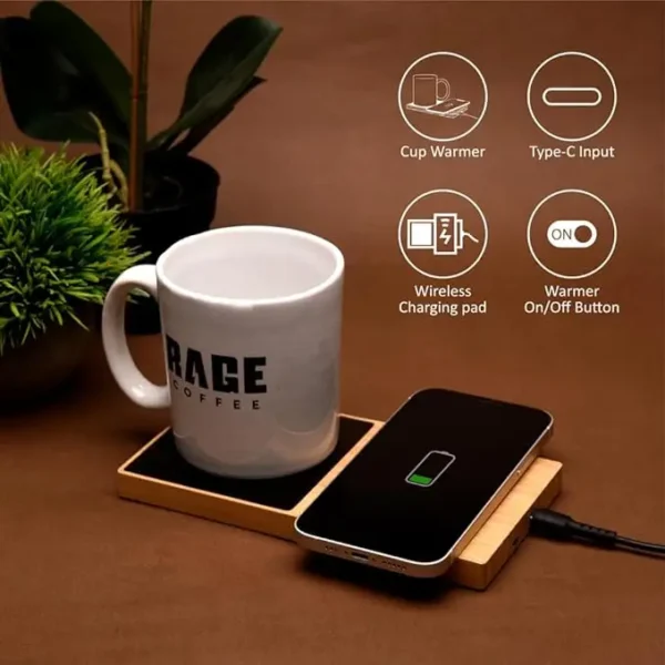 2 in 1 Wireless Charger with Cup Warmer