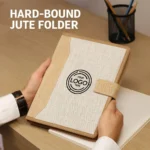 Eco-Friendly Hard-Bound Jute Folder – Customizable with Logo