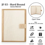 Elegant Hard-Bound Jute Folder – Customizable with Logo